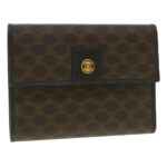 CELINE Macadam Canvas Wallet PVC Leather Brown  37771