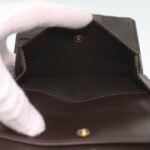 CELINE Macadam Canvas Wallet PVC Leather Brown  37771