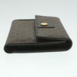 CELINE Macadam Canvas Wallet PVC Leather Brown  37771