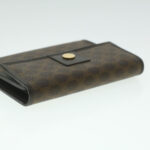CELINE Macadam Canvas Wallet PVC Leather Brown  37771