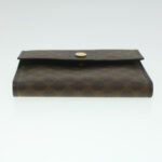 CELINE Macadam Canvas Wallet PVC Leather Brown  37771