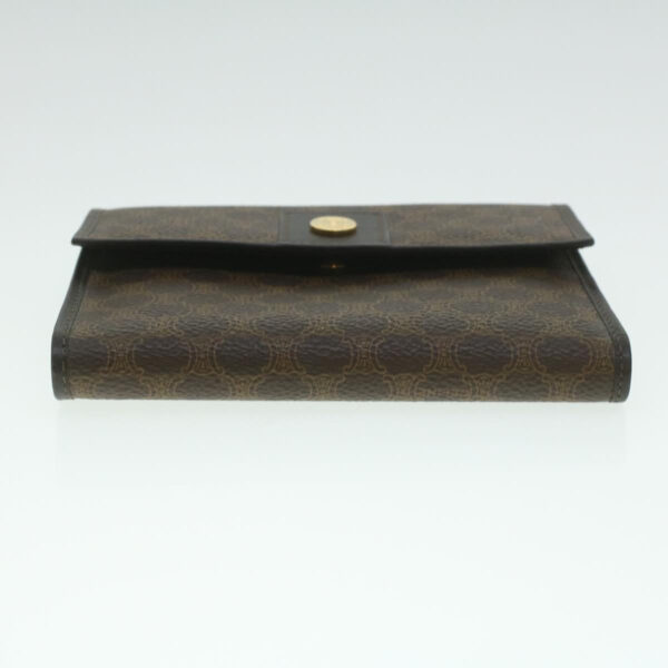 CELINE Macadam Canvas Wallet PVC Leather Brown  37771