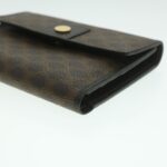 CELINE Macadam Canvas Wallet PVC Leather Brown  37771