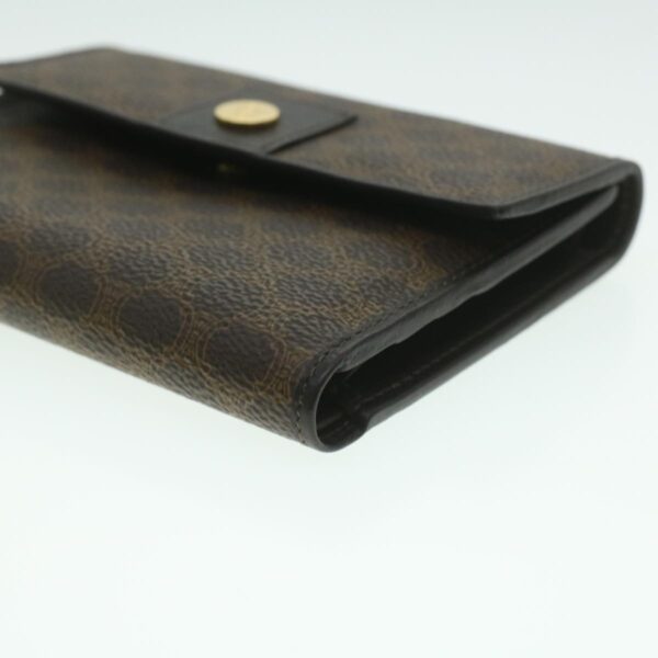 CELINE Macadam Canvas Wallet PVC Leather Brown  37771