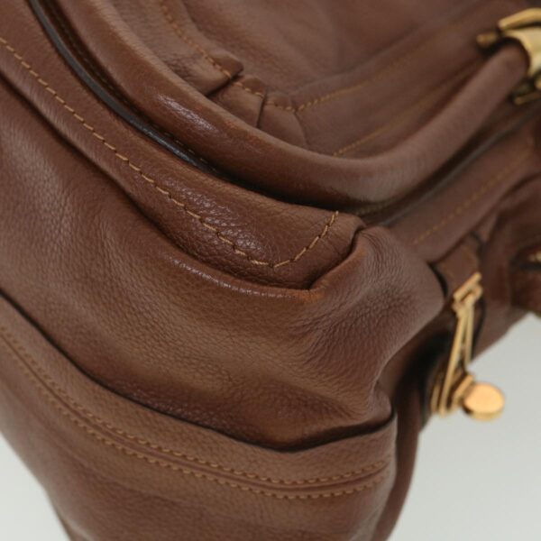 Chloe Paraty Hand Bag Leather 2way Brown 37965