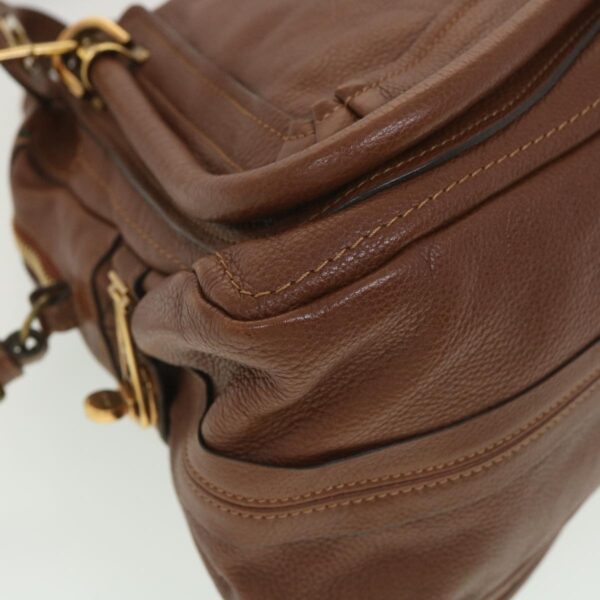 Chloe Paraty Hand Bag Leather 2way Brown 37965
