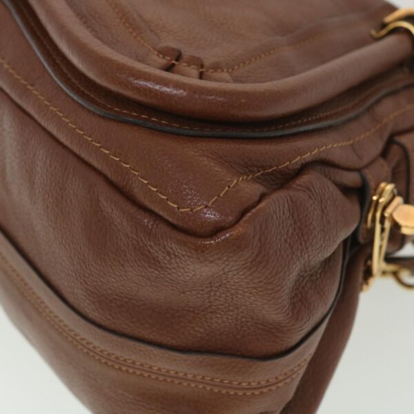 Chloe Paraty Hand Bag Leather 2way Brown 37965