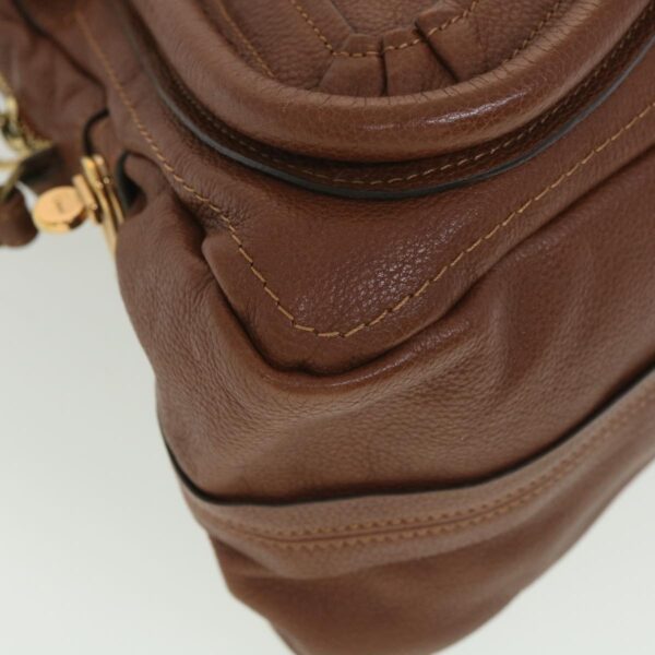 Chloe Paraty Hand Bag Leather 2way Brown 37965