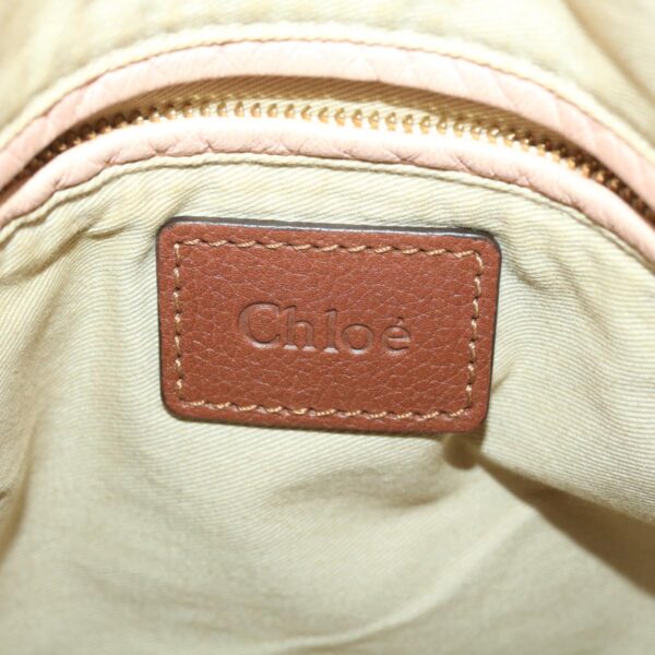 Chloe Paraty Hand Bag Leather 2way Brown 37965