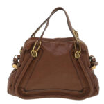 Chloe Paraty Hand Bag Leather 2way Brown 37965