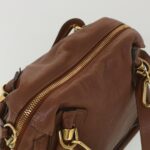 Chloe Paraty Hand Bag Leather 2way Brown 37965