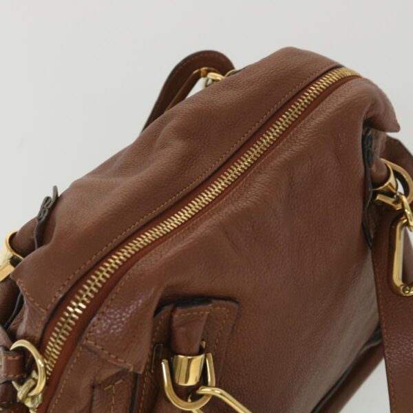 Chloe Paraty Hand Bag Leather 2way Brown 37965