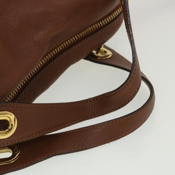 Chloe Paraty Hand Bag Leather 2way Brown 37965