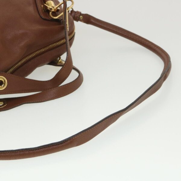 Chloe Paraty Hand Bag Leather 2way Brown 37965