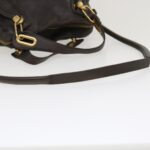 Chloe Paraty Hand Bag Leather 2way Gray 02-11-50 37966