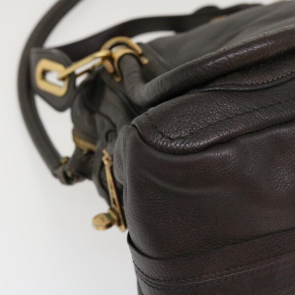 Chloe Paraty Hand Bag Leather 2way Gray 02-11-50 37966