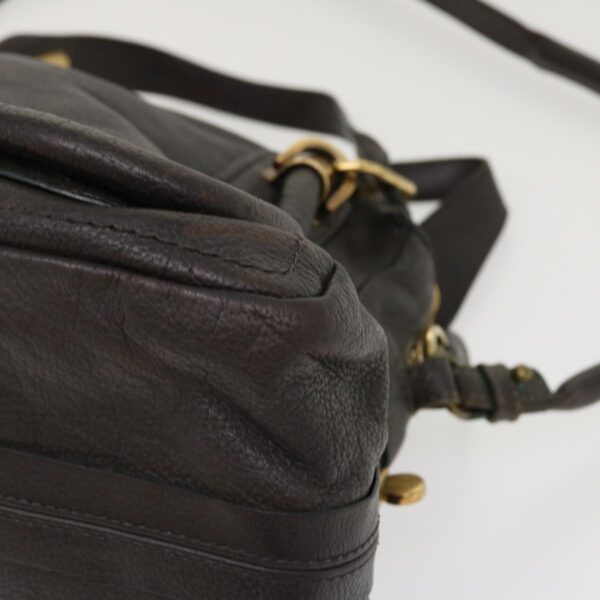 Chloe Paraty Hand Bag Leather 2way Gray 02-11-50 37966