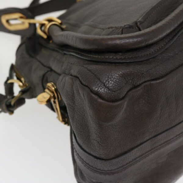 Chloe Paraty Hand Bag Leather 2way Gray 02-11-50 37966