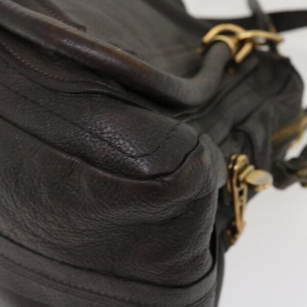 Chloe Paraty Hand Bag Leather 2way Gray 02-11-50 37966