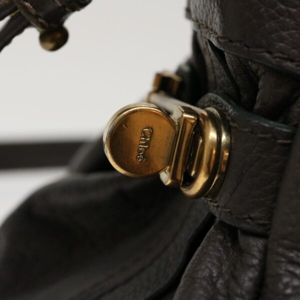 Chloe Paraty Hand Bag Leather 2way Gray 02-11-50 37966