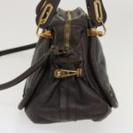 Chloe Paraty Hand Bag Leather 2way Gray 02-11-50 37966