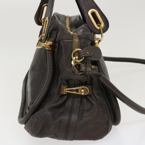 Chloe Paraty Hand Bag Leather 2way Gray 02-11-50 37966