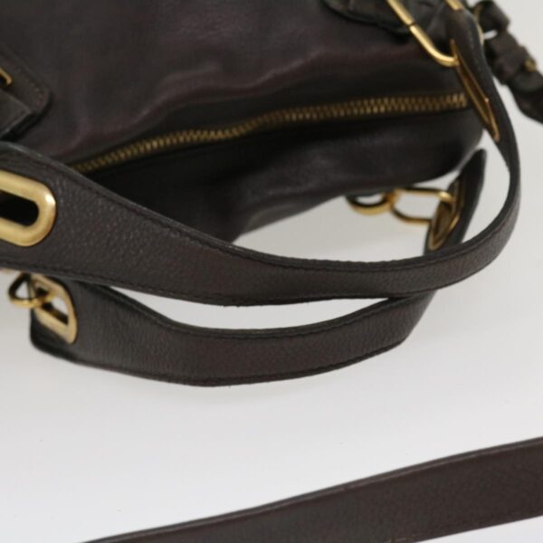 Chloe Paraty Hand Bag Leather 2way Gray 02-11-50 37966