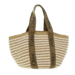 Chloe Straw BagBag Hand Bag straw White Beige 38059