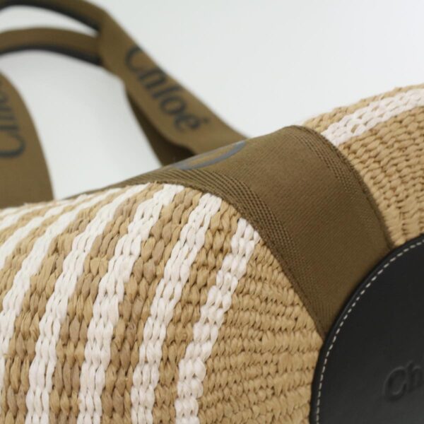 Chloe Straw BagBag Hand Bag straw White Beige 38059