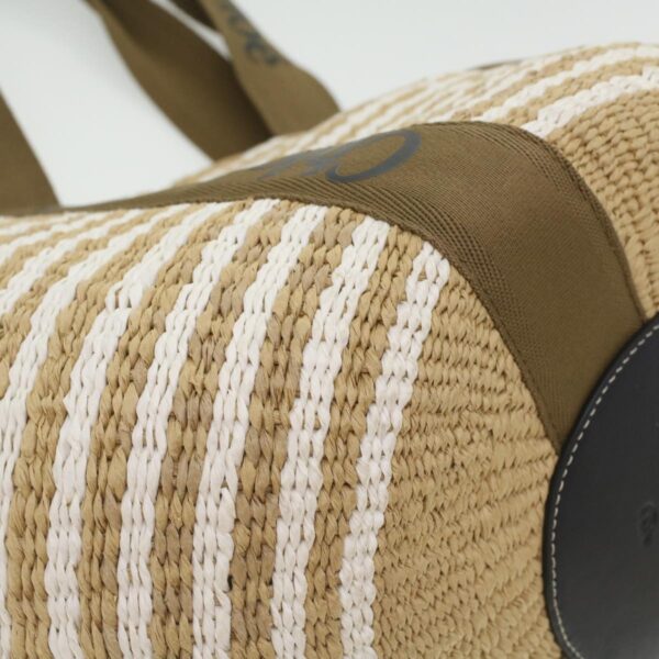 Chloe Straw BagBag Hand Bag straw White Beige 38059