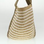 Chloe Straw BagBag Hand Bag straw White Beige 38059