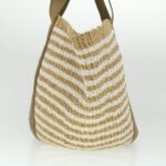 Chloe Straw BagBag Hand Bag straw White Beige 38059