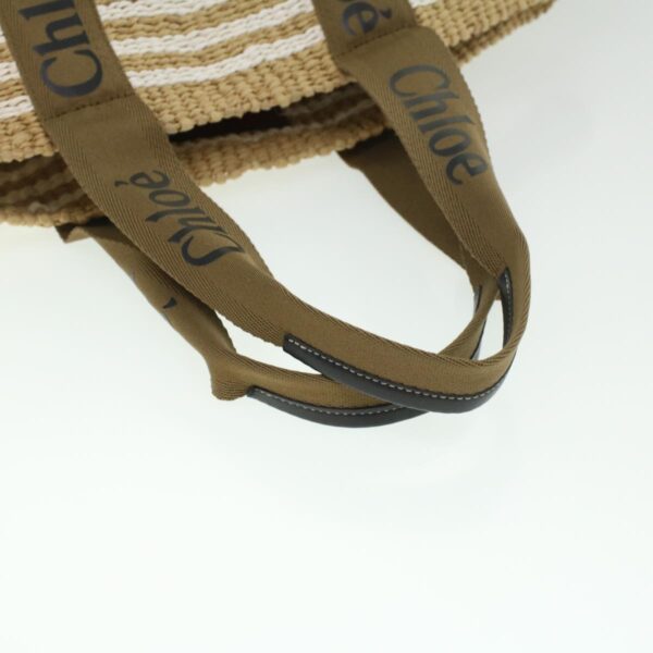 Chloe Straw BagBag Hand Bag straw White Beige 38059
