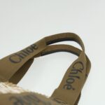Chloe Straw BagBag Hand Bag straw White Beige 38059