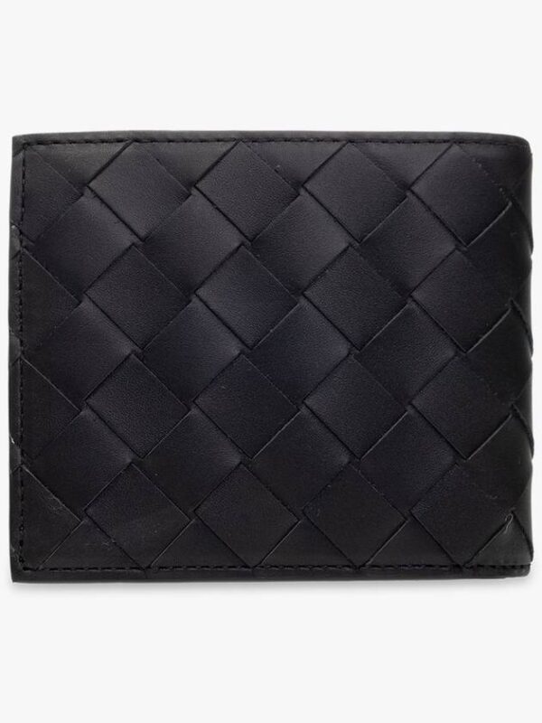 Bottega Veneta Intrecciato Leather Half Wallet Black