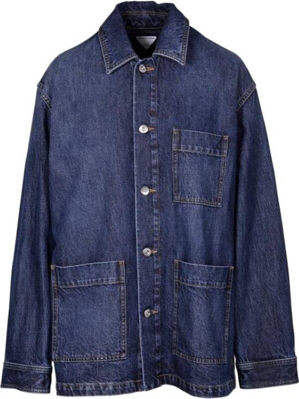 Bottega Veneta Washed Medium Denim Jacket Mid Blue