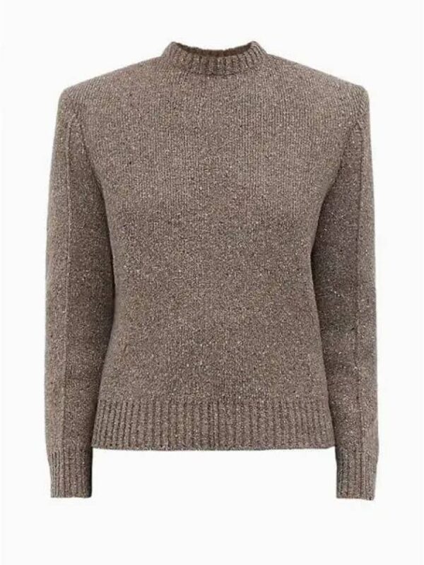 Bottega Veneta Veneta Crew Neck Knit Top Grey