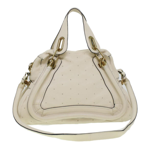 Chloe Paraty Hand Bag Leather 2way White 04-11-50 44037