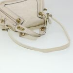 Chloe Paraty Hand Bag Leather 2way White 04-11-50 44037