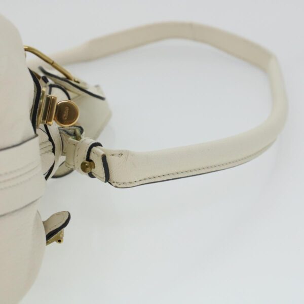 Chloe Paraty Hand Bag Leather 2way White 04-11-50 44037