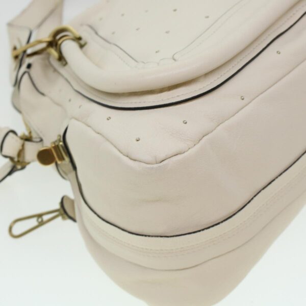 Chloe Paraty Hand Bag Leather 2way White 04-11-50 44037