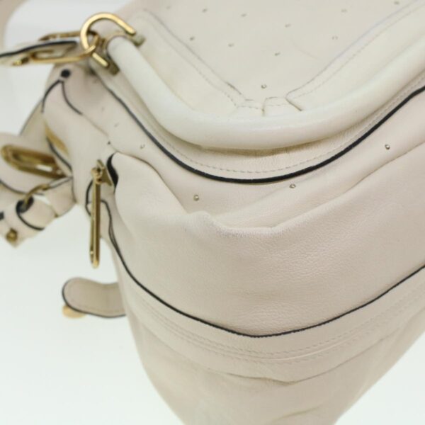 Chloe Paraty Hand Bag Leather 2way White 04-11-50 44037