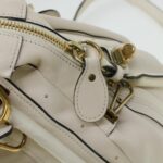 Chloe Paraty Hand Bag Leather 2way White 04-11-50 44037