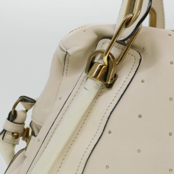 Chloe Paraty Hand Bag Leather 2way White 04-11-50 44037