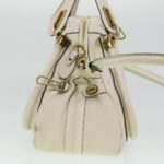 Chloe Paraty Hand Bag Leather 2way White 04-11-50 44037