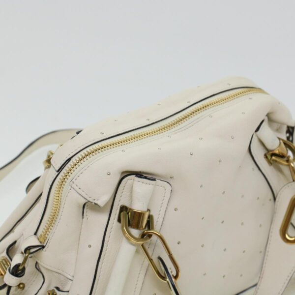 Chloe Paraty Hand Bag Leather 2way White 04-11-50 44037