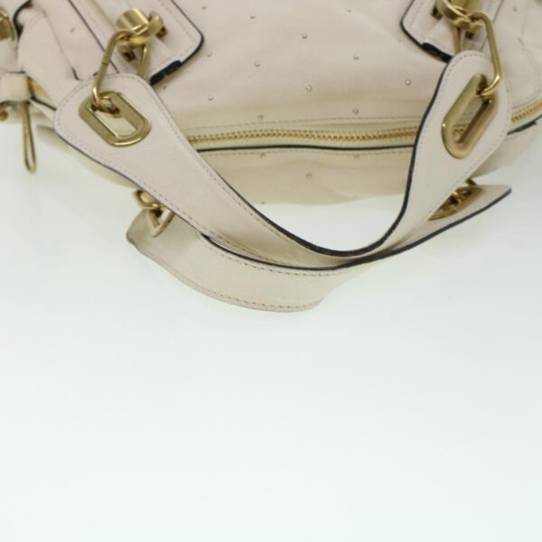 Chloe Paraty Hand Bag Leather 2way White 04-11-50 44037
