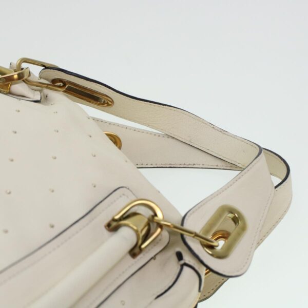 Chloe Paraty Hand Bag Leather 2way White 04-11-50 44037