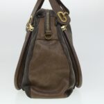 Chloe Paraty Hand Bag Leather Brown 44038