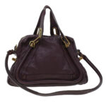 Chloe Paraty Hand Bag Leather Purple 02-12-50-65 44039